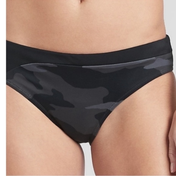 NEW Athleta Freestyle Camo Bikini Bottoms Swim Black 422965 Size XL NWOT - Picture 1 of 6